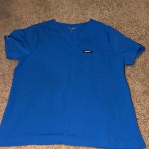 Jaanuu royal blue scrub top size small